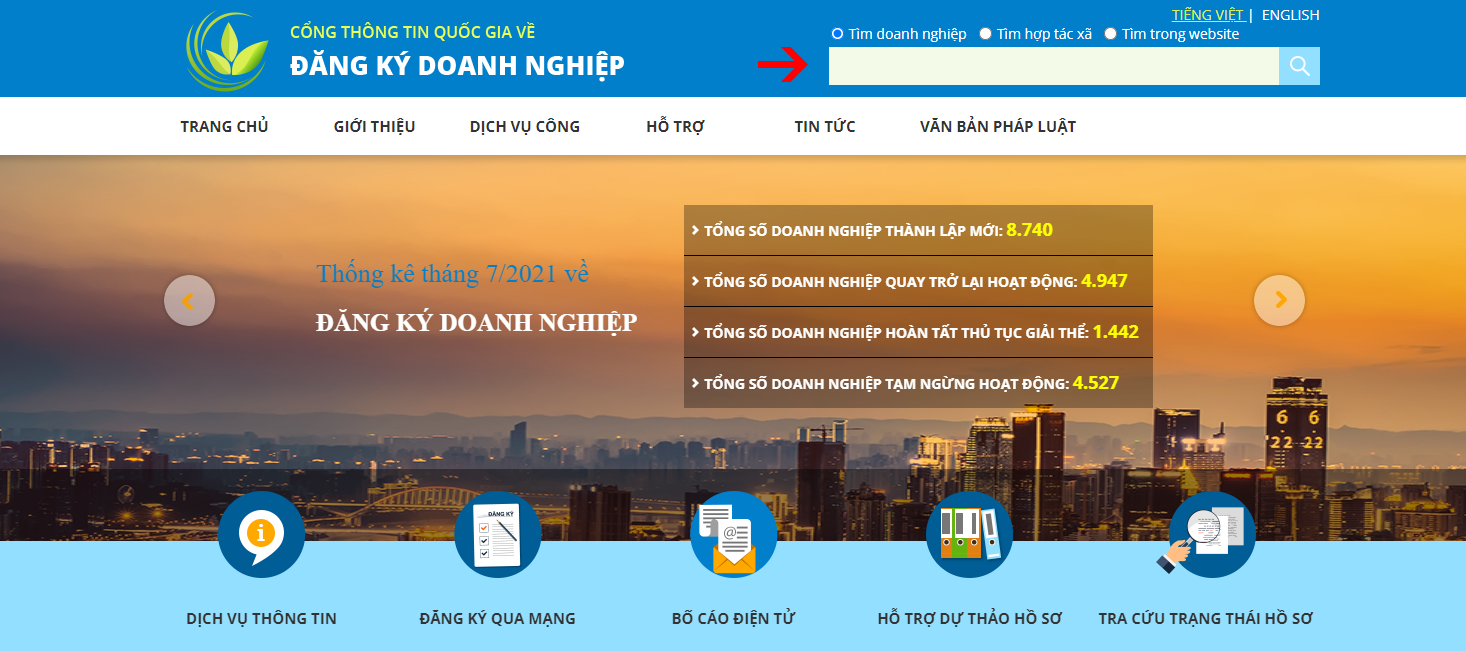 Muốn tra cứu tên doanh nghiệp