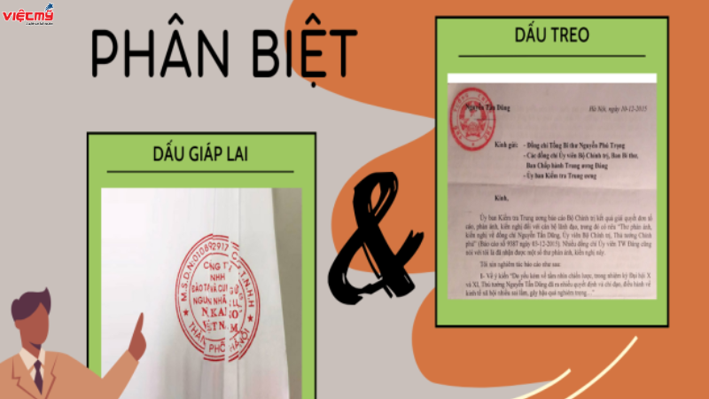 Sự khác nhau giữa đóng dấu treo và dấu giáp lai là gì?